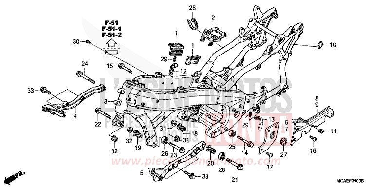 CARROSSERIE DE CHASSIS de Gold Wing NEBULOUS BLACK METALLIC (NHA73) 2010